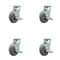 Service Caster 6 Inch Thermoplastic Rubber Swivel Caster Set with Roller Bearings and Brake SCC SCC-30CS620-TPRRD-TLB-4 - alternate 1